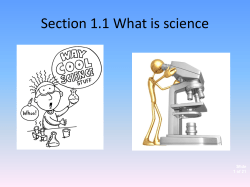 Section 1.1 What is science