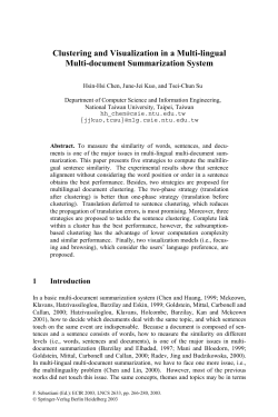 Clustering and Visualization in a Multi-lingual Multi
