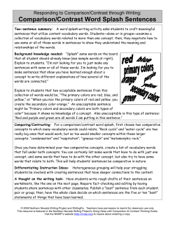 Comparison/Contrast Word Splash Sentences