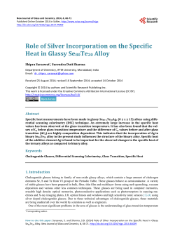 Role of Silver Incorporation on the Specific Heat in Glassy