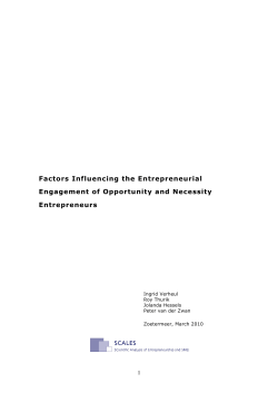 Factors Influencing the Entrepreneurial Engagement of Opportunity