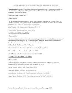APUSH AMERICAN HISTORIOGRAPHY AND SCHOOLS