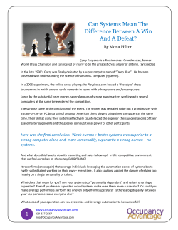1 Can Systems Mean The Difference Between A Win And A Defeat?