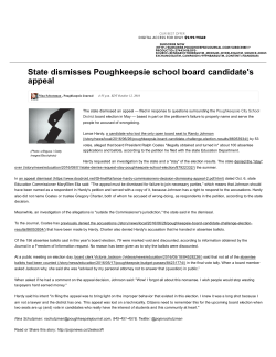 State dismisses Poughkeepsie school board candidate`s appeal