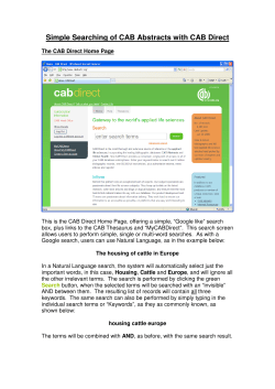 CAB Abstracts Simple Searching