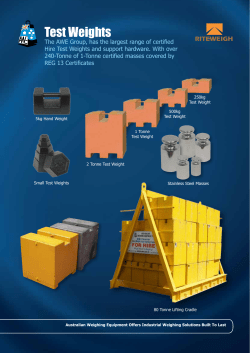 Test Weights - Australian Weighing Equipment