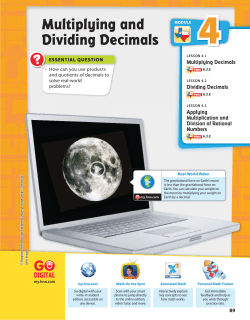Multiplying and Dividing Decimals