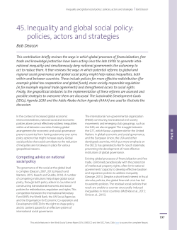 Inequality and global social policy: policies, actors and