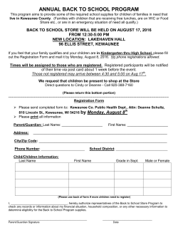 The annual Back to School Program will be running its Back