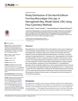 Ploidy Distribution of the Harmful Bloom Forming Macroalgae Ulva