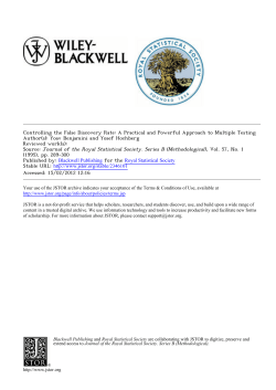 Controlling the False Discovery Rate: A