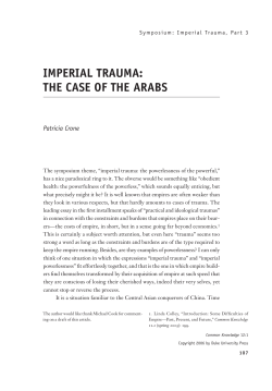 Imperial Trauma: The Case of the Arabs