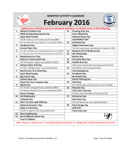 February 2016 - Consulting and Education Unlimited