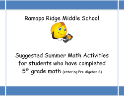 Completed 5th grade math - entering 6th grade