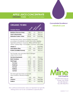Nutritional - Milne Fruit Products