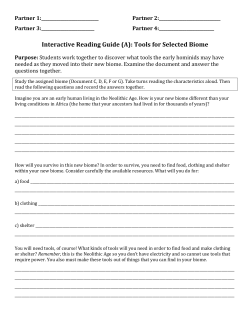 Interactive Reading Guide (A): Tools for Selected Biome