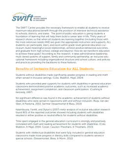 Benefits of Inclusive Education for ALL Students: