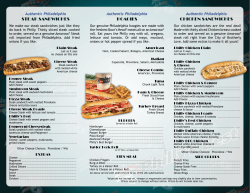 STEAK SANDWICHES HOAGIES CHICKEN SANDWICHES