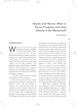 Needs and Wants: What Is Social Progress and How Should It Be