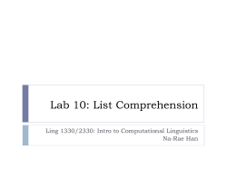 Lab 10: List comprehension