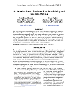 An Introduction to Business Problem-Solving and Decision
