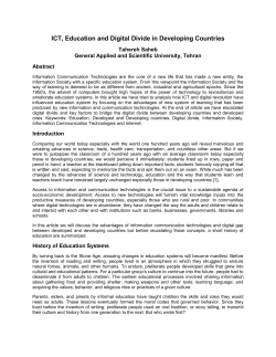 ICT, Education and Digital Divide in Developing Countries