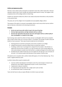 Uniform and Appearance - Bishop Perowne CE College