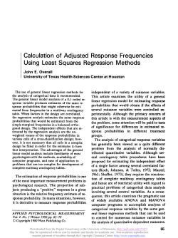 Calculation of Adjusted Response Frequencies Using Least