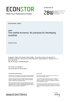 The market economy: No panacea for developing countries