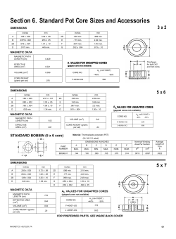 Section 6. Standard Pot Core Sizes and