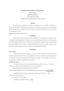 The Study of Moon Albedo by Using Lux meter Abstract Introduction