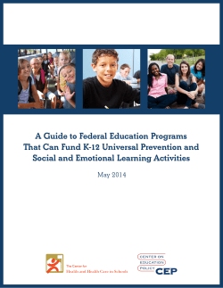 A Guide to Federal Education Programs That Can Fund K