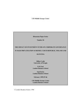 CIS-Middle Europe Centre Discussion Paper Series Number 56