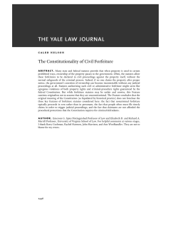 The Constitutionality of Civil Forfeiture