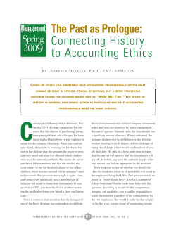 The Past as Prologue: Connecting History to Accounting Ethics