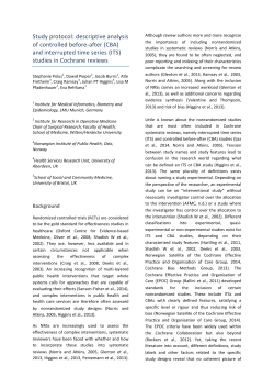 Study protocol: descriptive analysis of controlled before-after