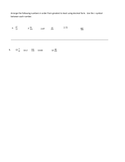 Arrange the following numbers in order from greatest to least using