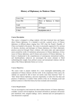 History of Diplomacy in Modern China