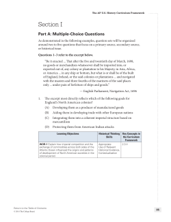 APUSH Sample Questions 2014