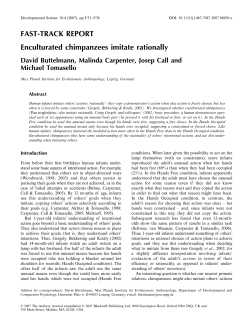 FAST-TRACK REPORT Enculturated chimpanzees imitate rationally