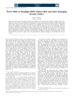 Power Shift or Paradigm Shift? China`s Rise and