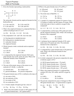 Topic 8 Practice - Math of Formulas