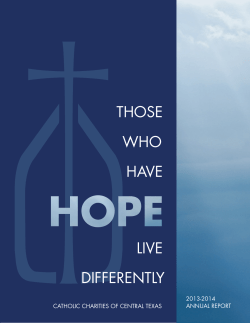 those who have live differently - Catholic Charities of Central Texas