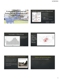 Evaluation of Traditional Soil Testing Methods to Estimate Lead (Pb