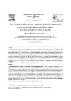 Model equations for the Eiffel Tower profile: historical perspective