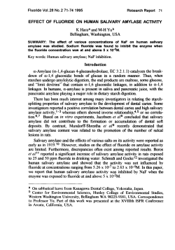 effect of fluoride on human salivary amylase activity