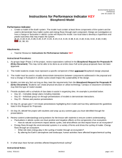 Instructions for Performance Indicator KEY