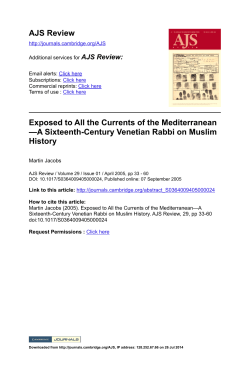 A Sixteenth-Century Venetian Rabbi on Muslim History