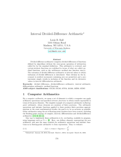 Louis B. Rall, Interval Divided-Difference Arithmetic, pp. 154