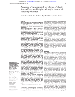 Accuracy of the estimated prevalence of obesity from self reported